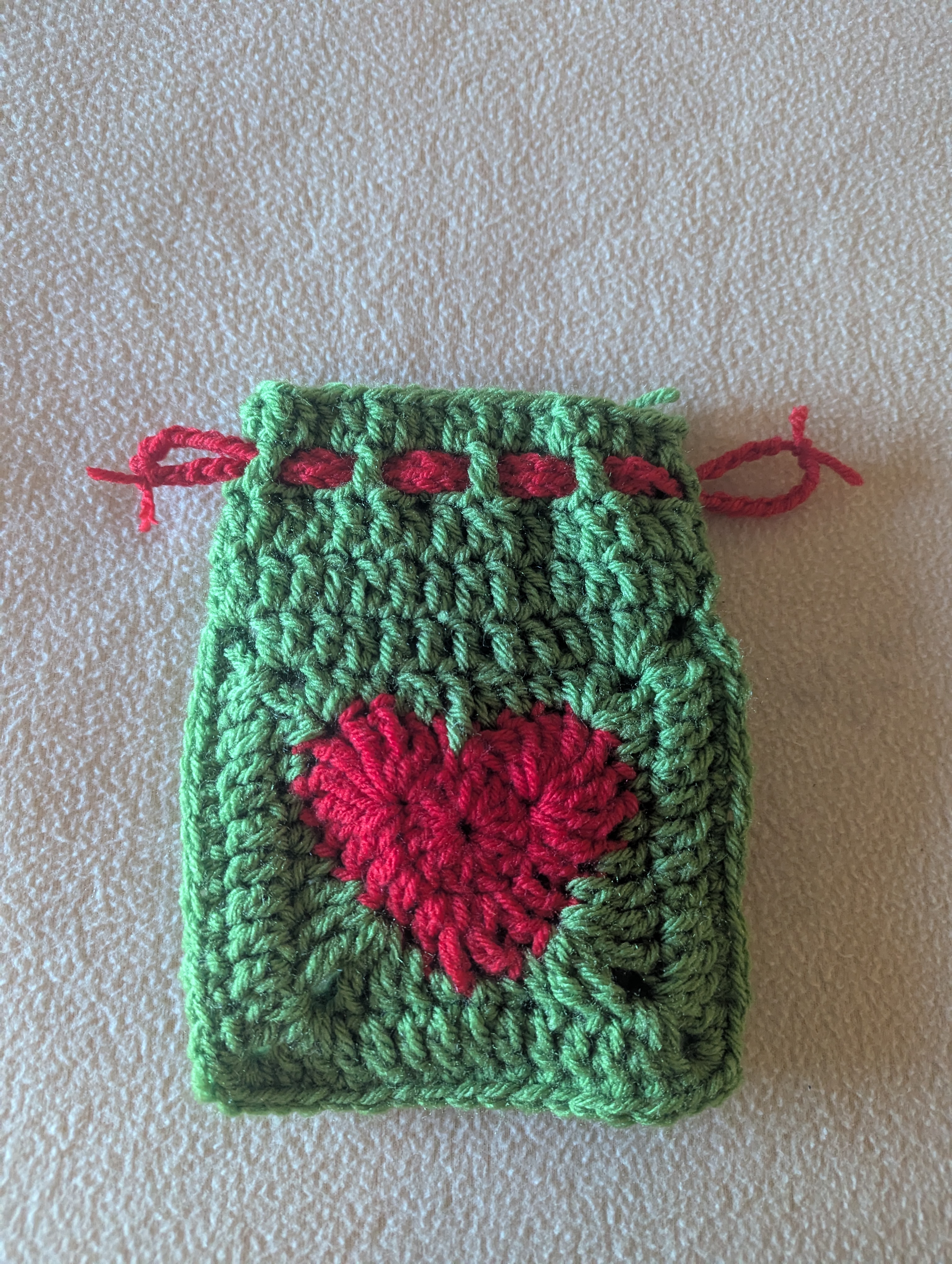 Granny Square Heart Drawstring Bag photo 2